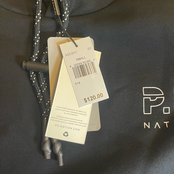 PE Nation x Asics Tracklite Black Hoodie Size Women’s Small - Picture 5 of 5